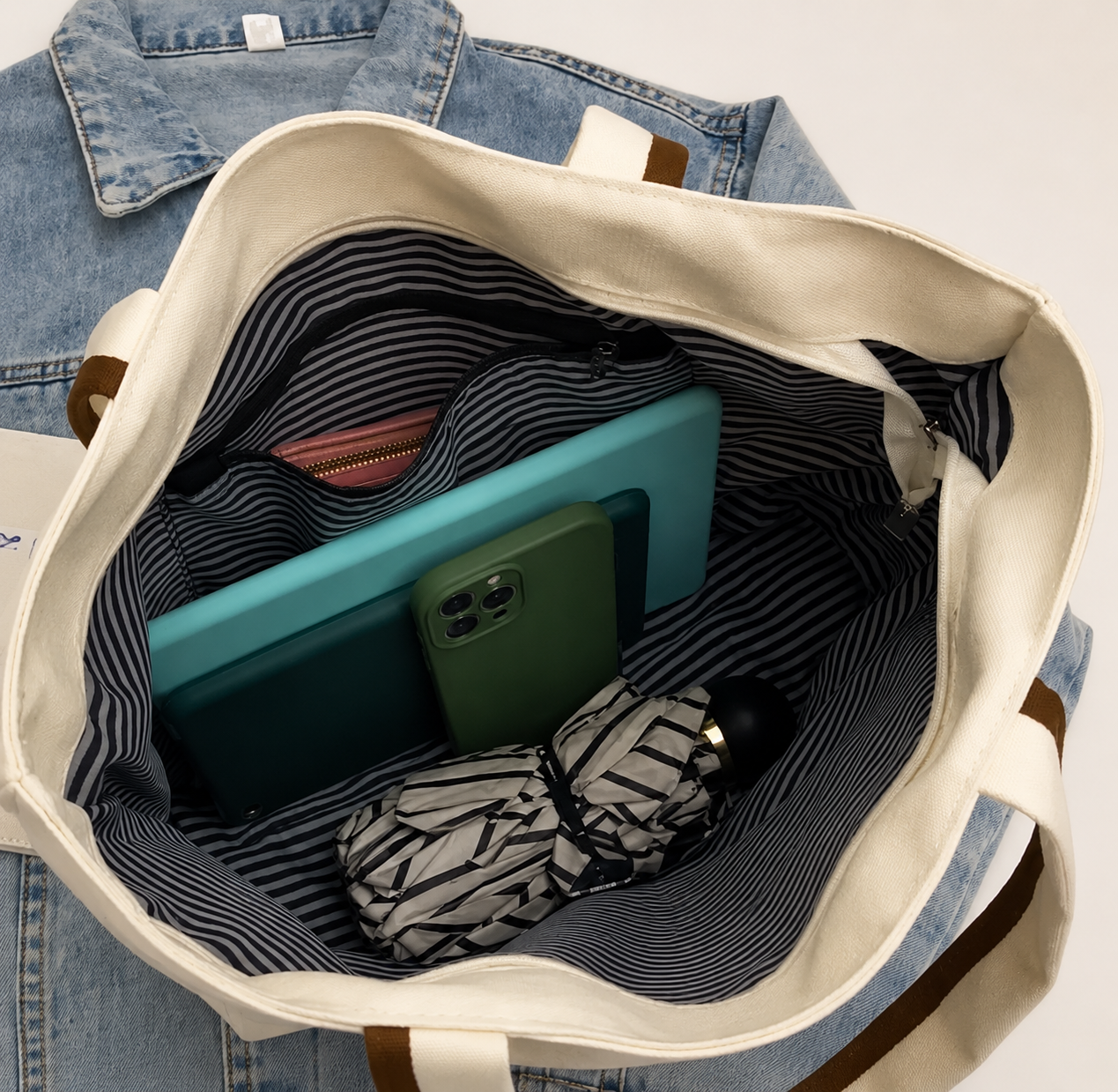 Luxury Fashion Zipper Canvas Bag