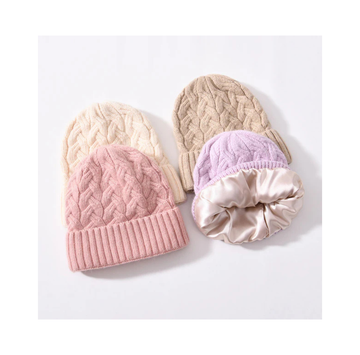Custom Logo Beanie Hats with Satin