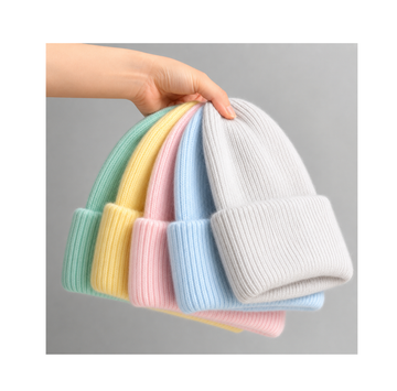 Fluffy Custom Blank Knit Beanies