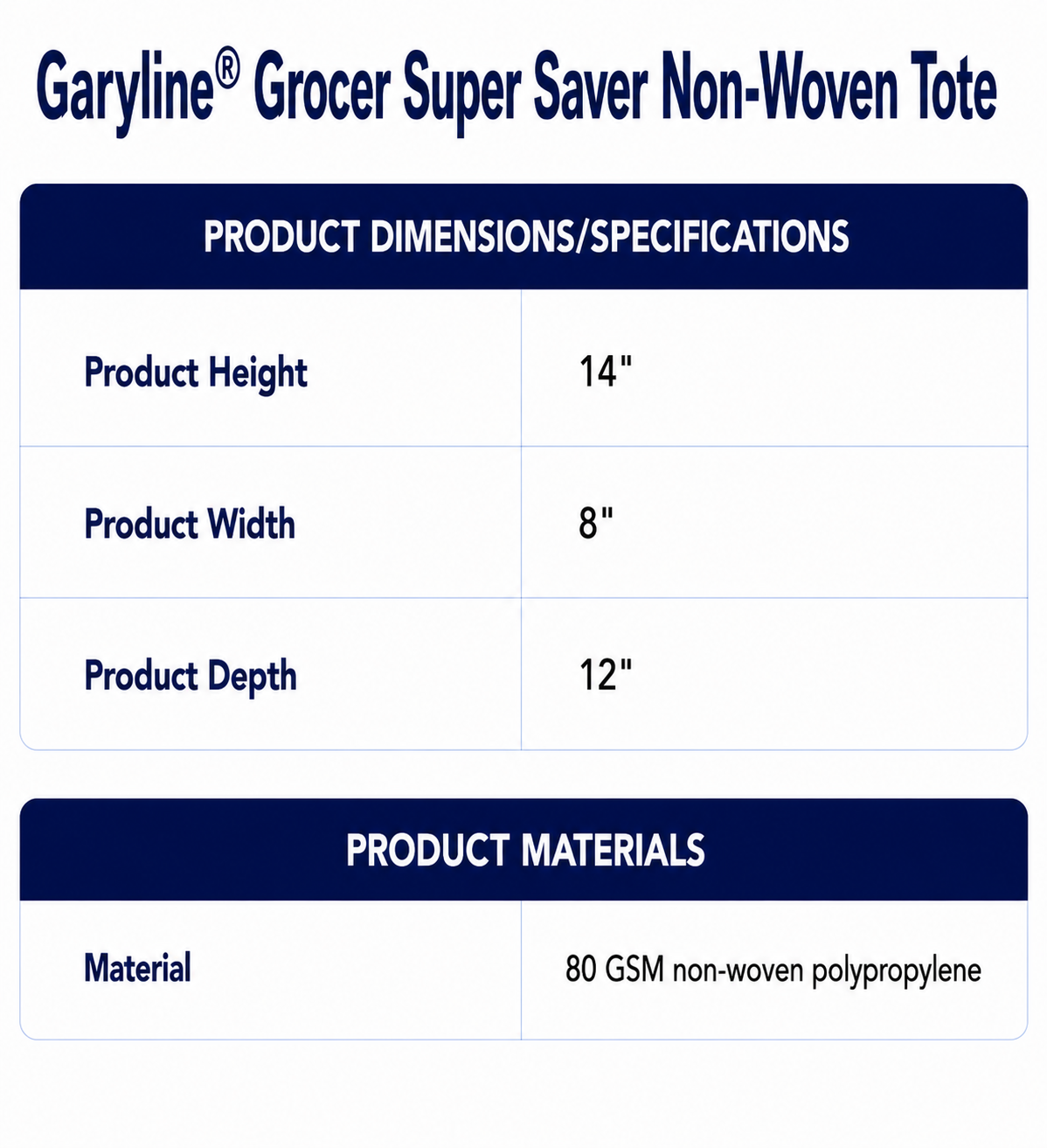 Garyline® Grocer Super Saver Non-Woven Tote