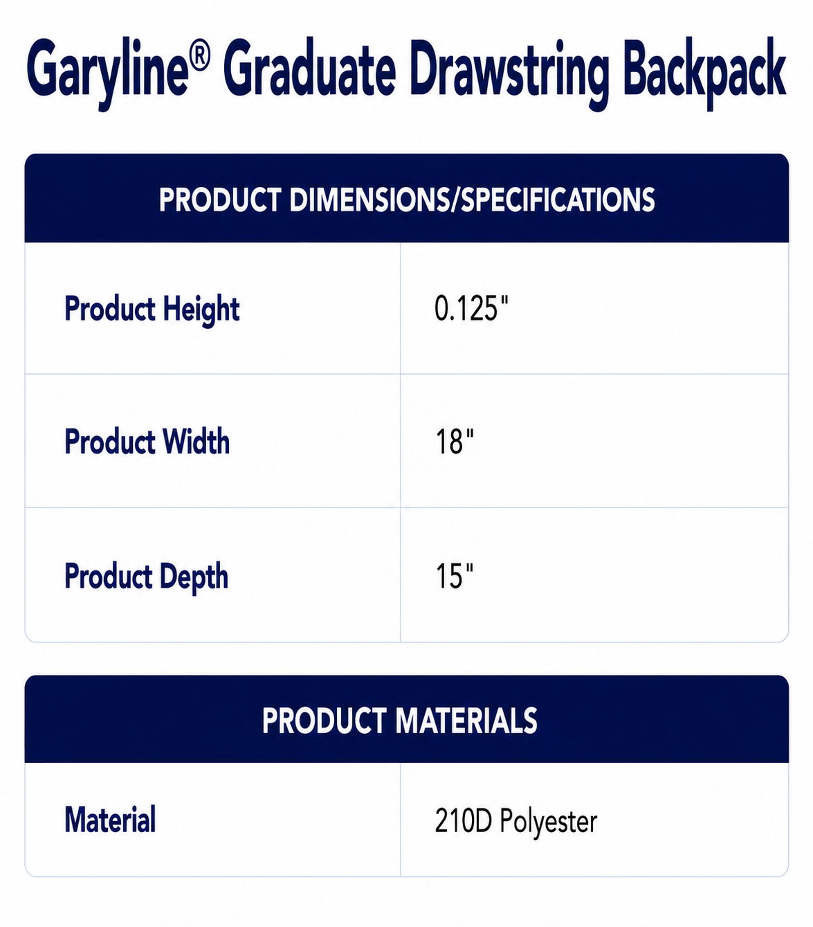 Garyline® Graduate Drawstring Backpack