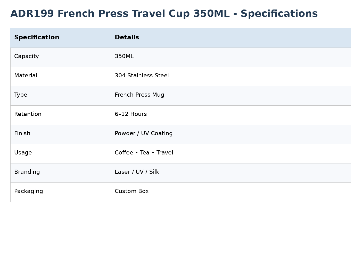 350ml French Press Cup