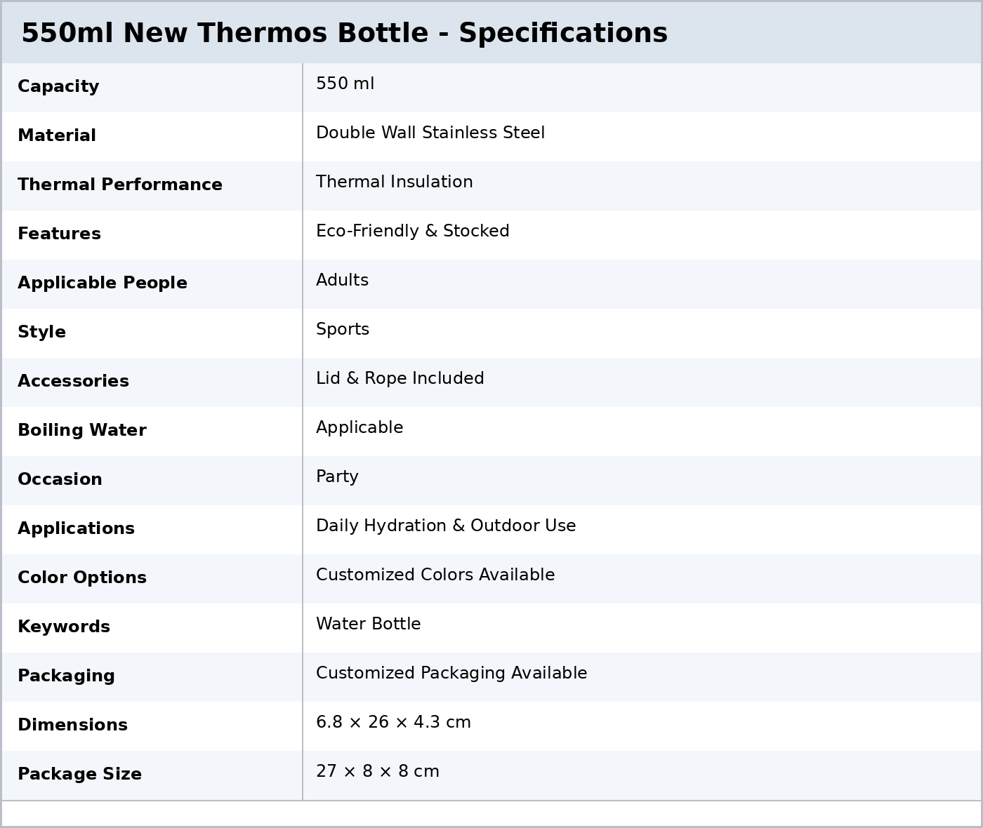 550ml New thermos bottle