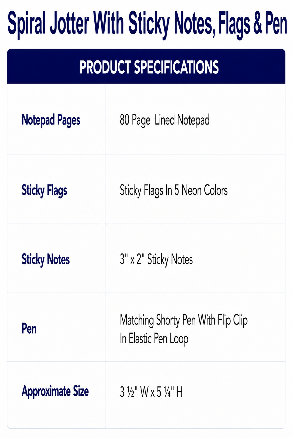 Spiral Jotter With Sticky Notes, Flags & Pen
