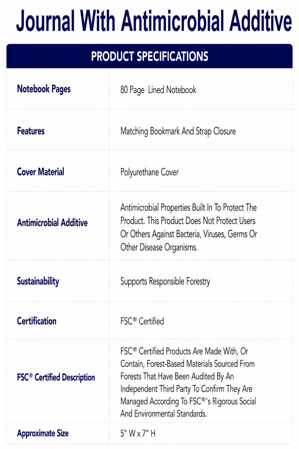 Journal With Antimicrobial Additive