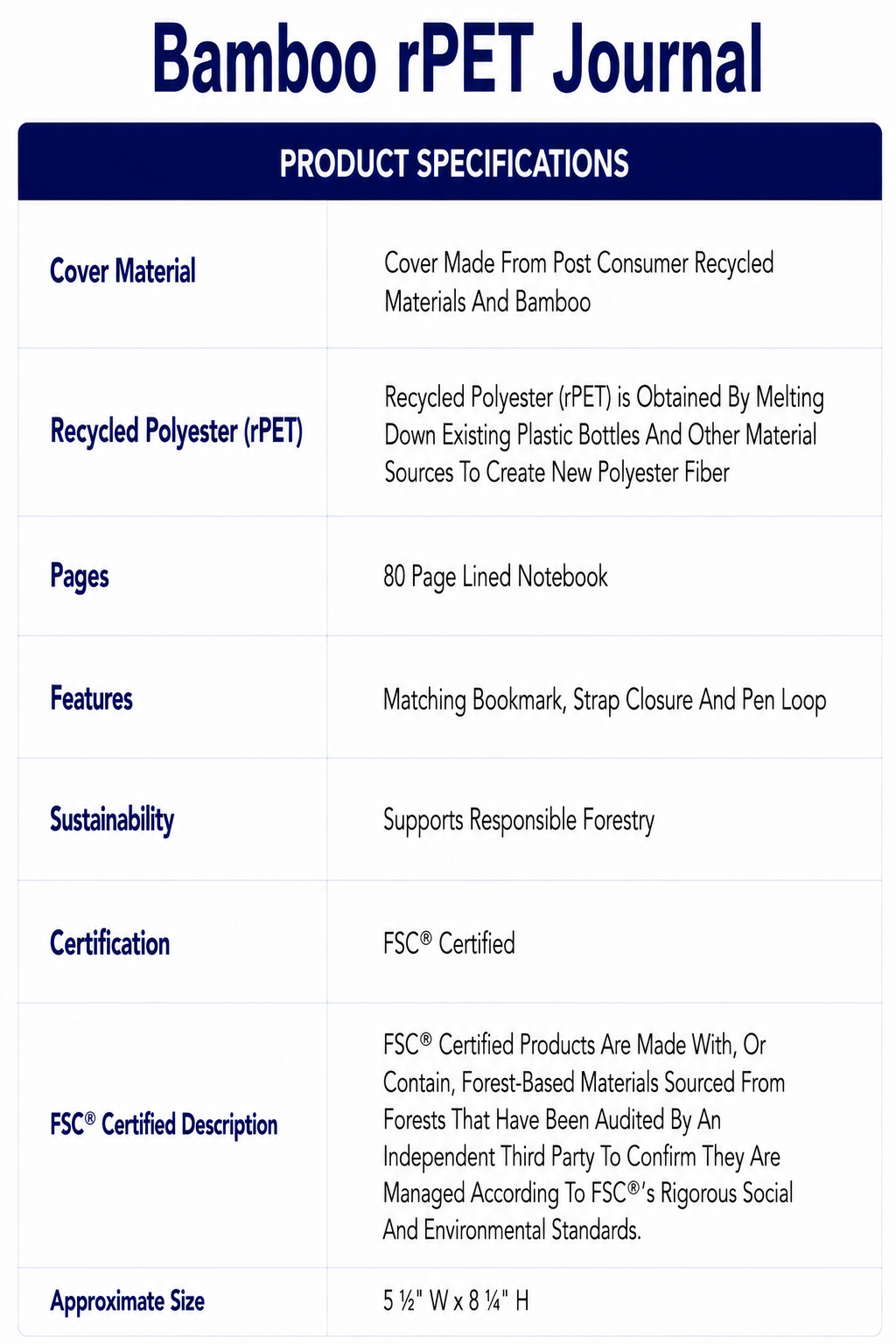 Bamboo rPET Journal
