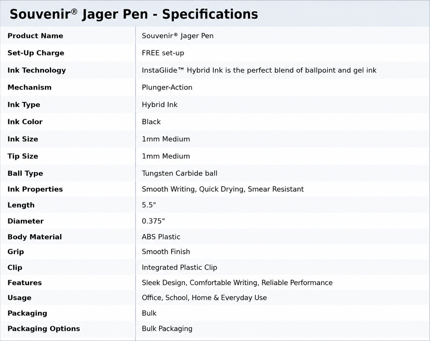 Souvenir® Jager Pen