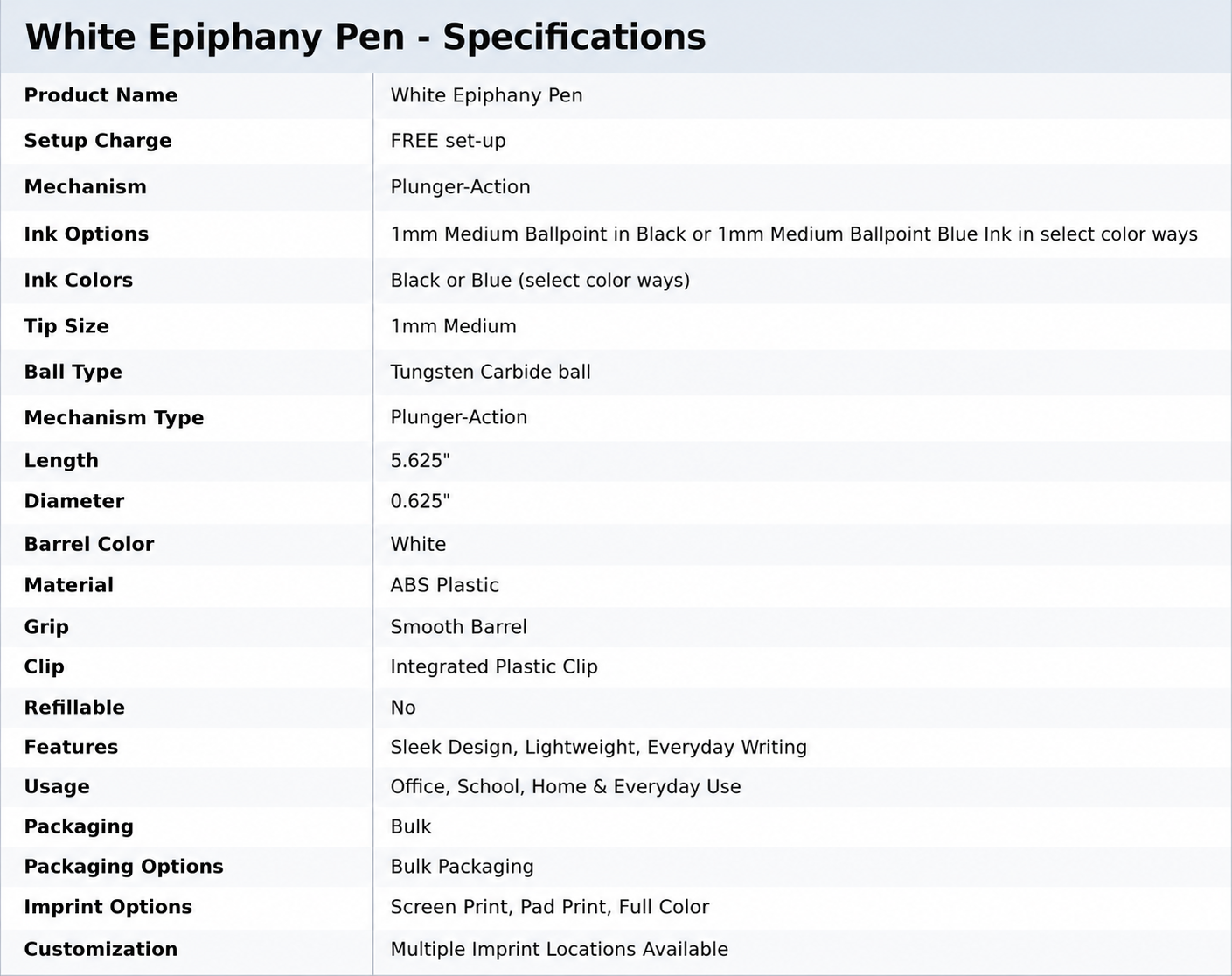 White Epiphany Pen