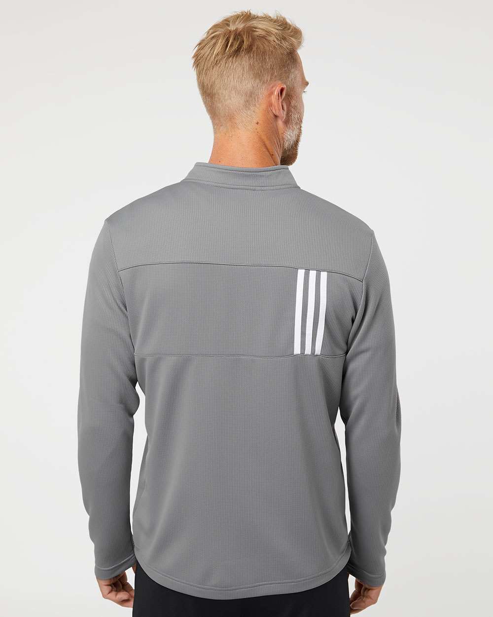 Men's 3-Stripes Double-Knit Quarter-Zip Pullover - Adidas A482
