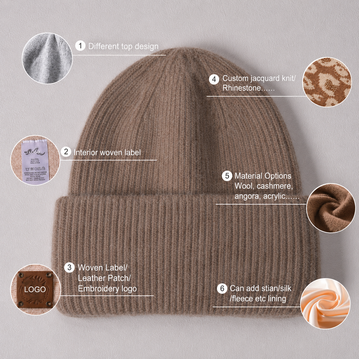 Angora Wool Knitted Hat Beanie