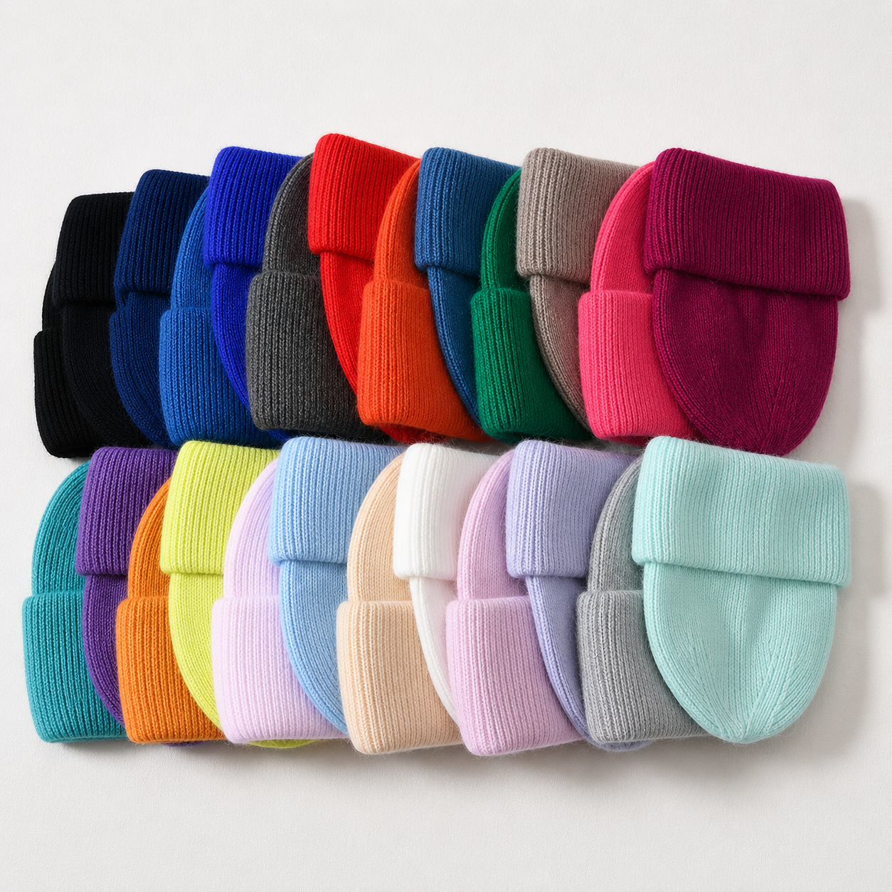 Fluffy Custom Blank Knit Beanies