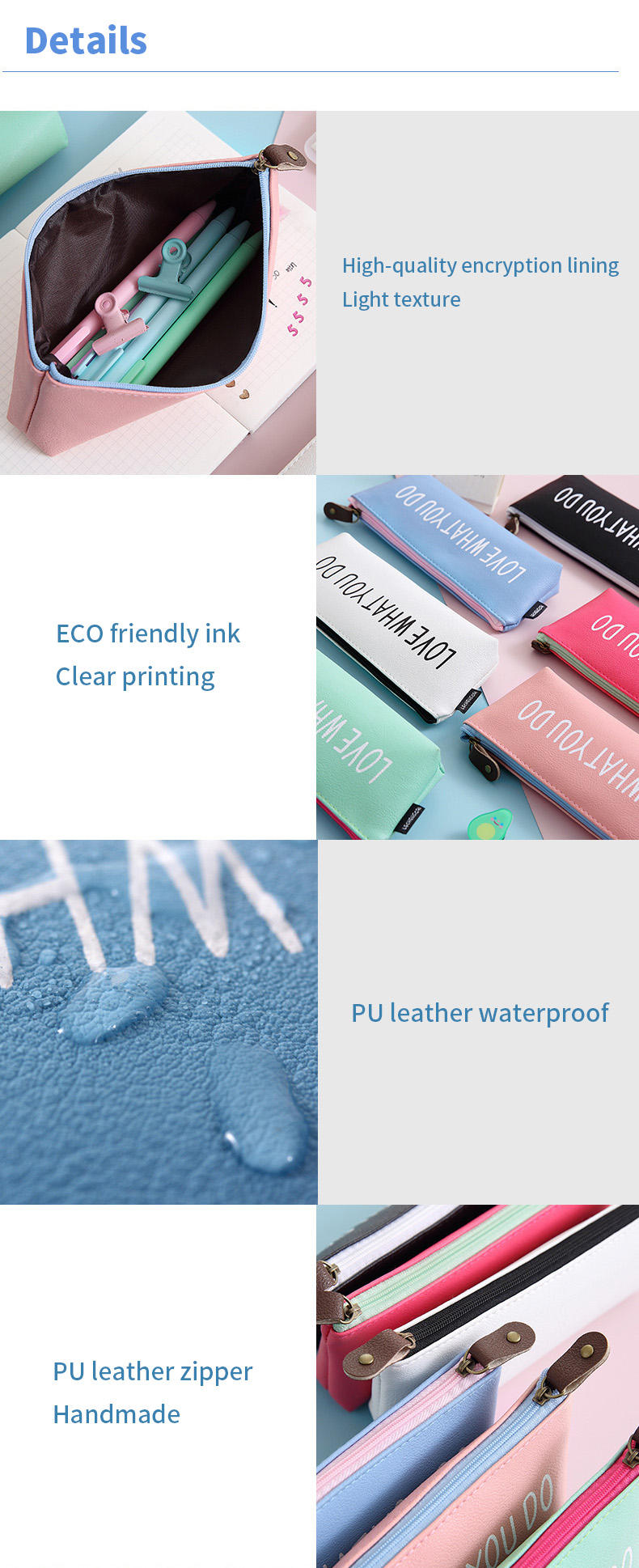 LWYD Waterproof PU Pencil Case