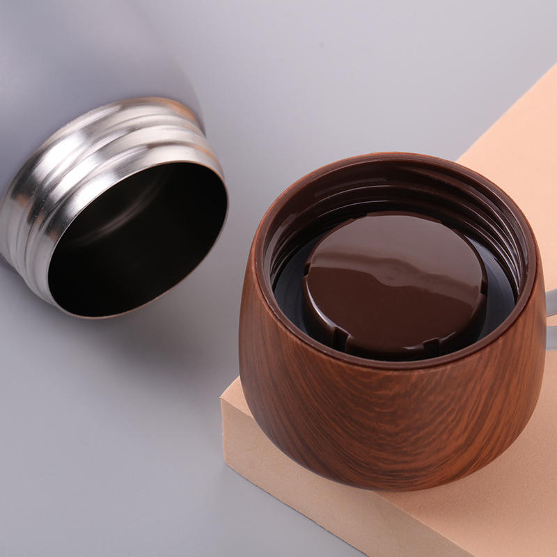 500ml Wood grain handle cover U music cup