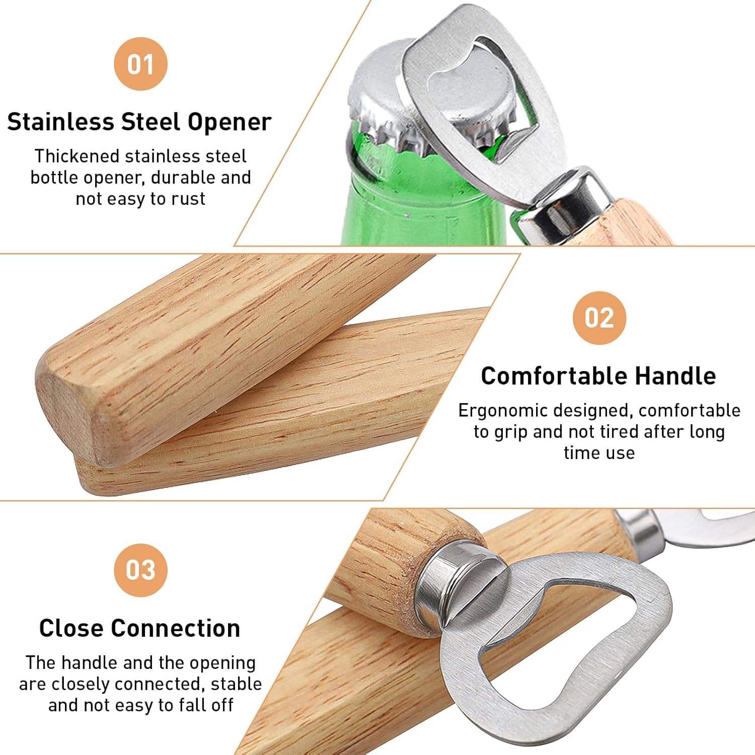 Beer Bottle Opener with Wooden Handle