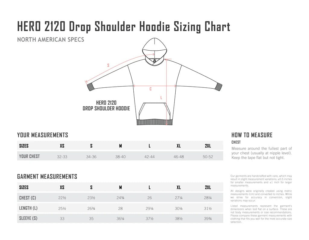 HERO-2120 Drop Shoulder  Hoodie