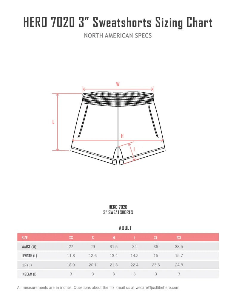 HERO-7020 3 SWEAT SHORTS