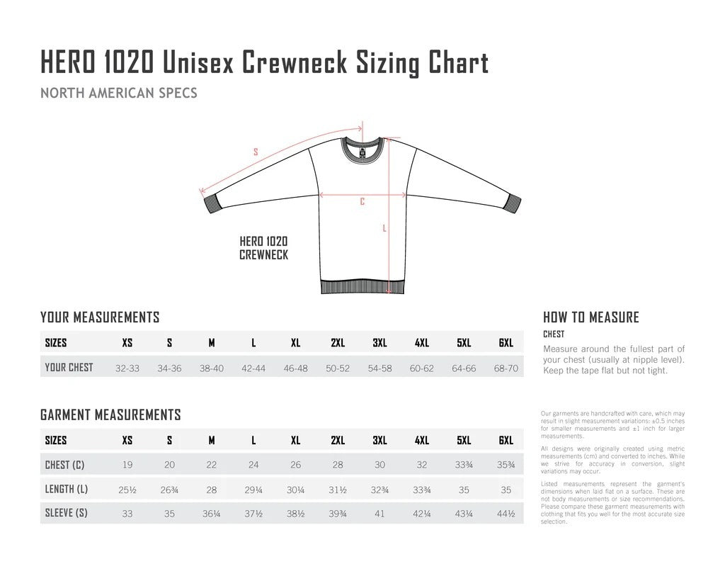HERO-1020 Unisex Blank Crewneck Sweatshirt