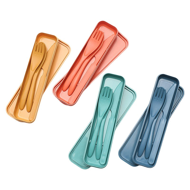 3 Sets Eco Wheat Straw Travel Cutlery Set