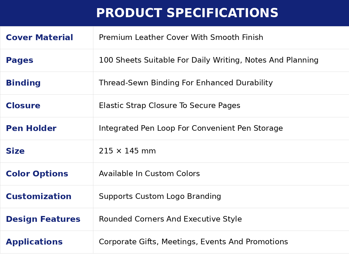 Custom Logo A5 Notebook Elastic Strap Pen Holder Pu Notebook